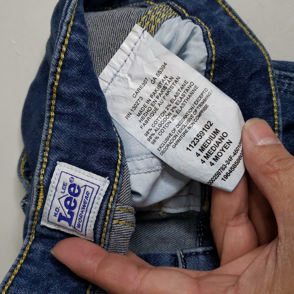 Lee Carpenter Slim Straight Cargo Cotton Pants Size 4 Y2K Retro Medium Wash Blue - Picture 8 of 16